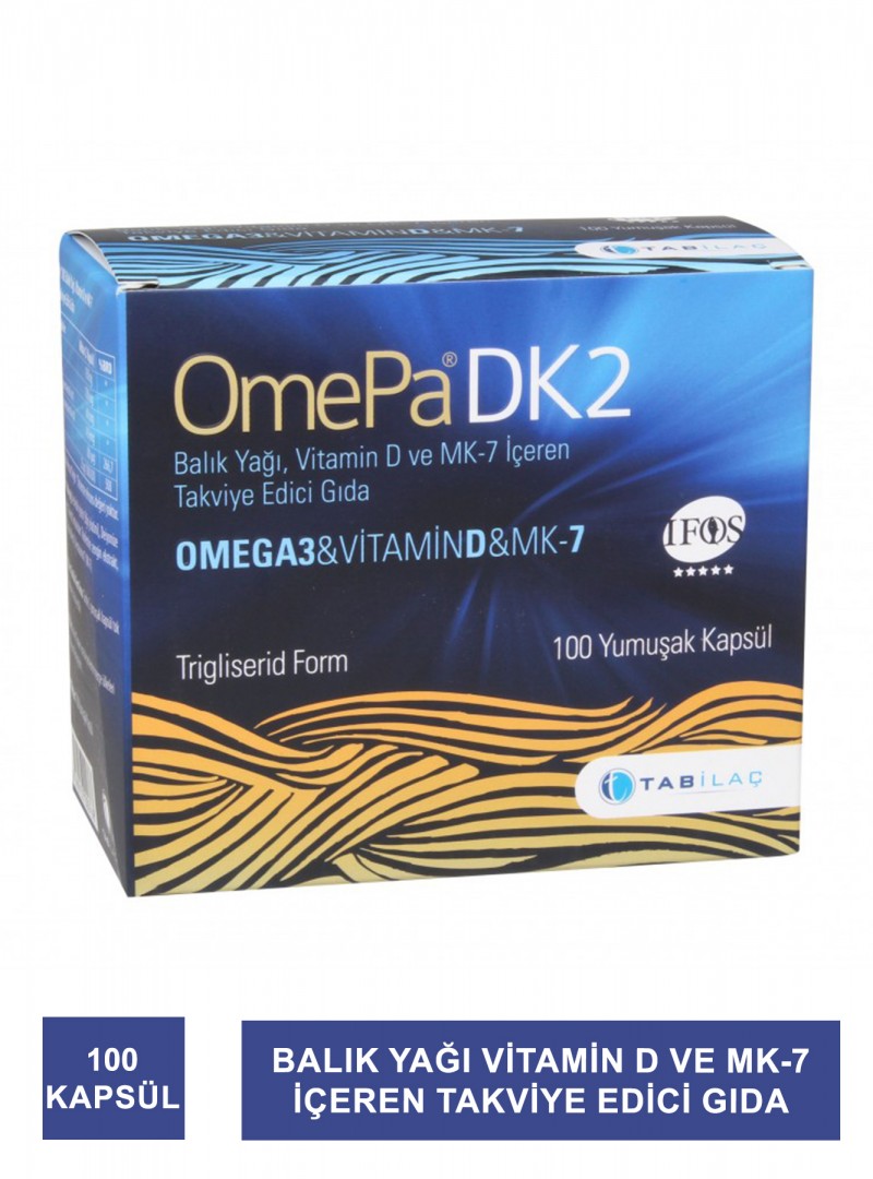 OmePa DK2 Omega 3 Vitamin D ve MK-7 100 Kapsül