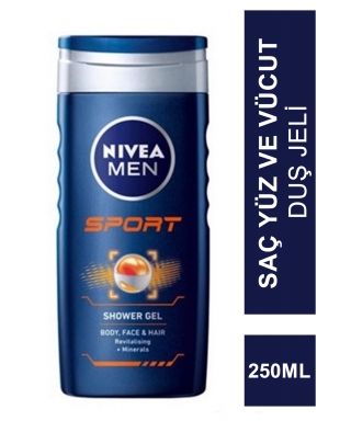 Nivea Men Sport Saç Yüz ve Vücut Duş Jeli 250 ml