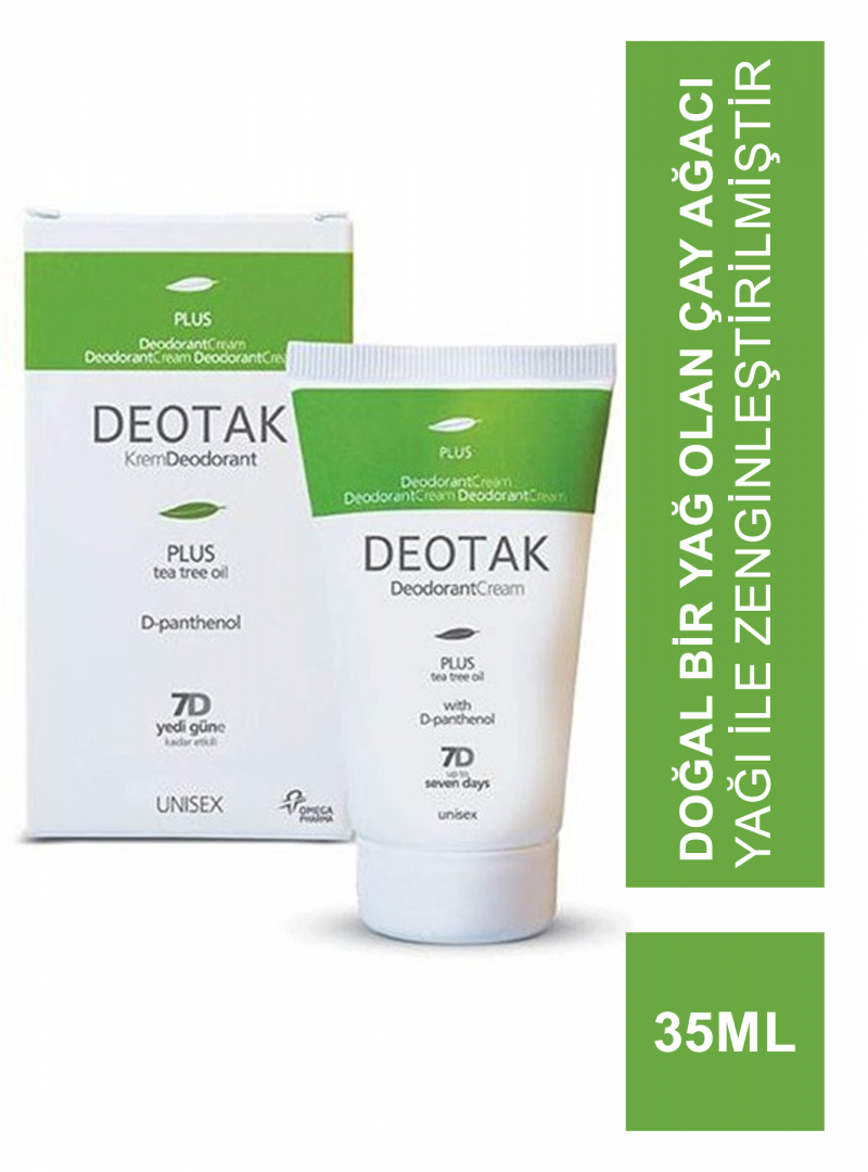 Deotak Plus Tea Tree Oil Unisex Krem Deodorant  35ml