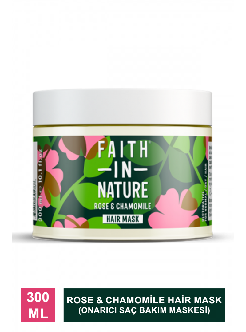 Faith In Nature Rose & Chamomile Hair Mask Onarıcı Saç Bakım Maskesi 300 ml