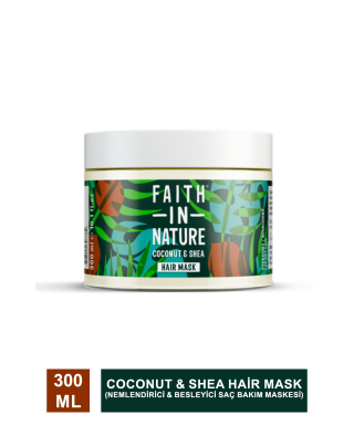 Faith In Nature Coconut & Shea Hair Mask Nemlendirici & Besleyici Saç Bakım Maskesi 300 ml