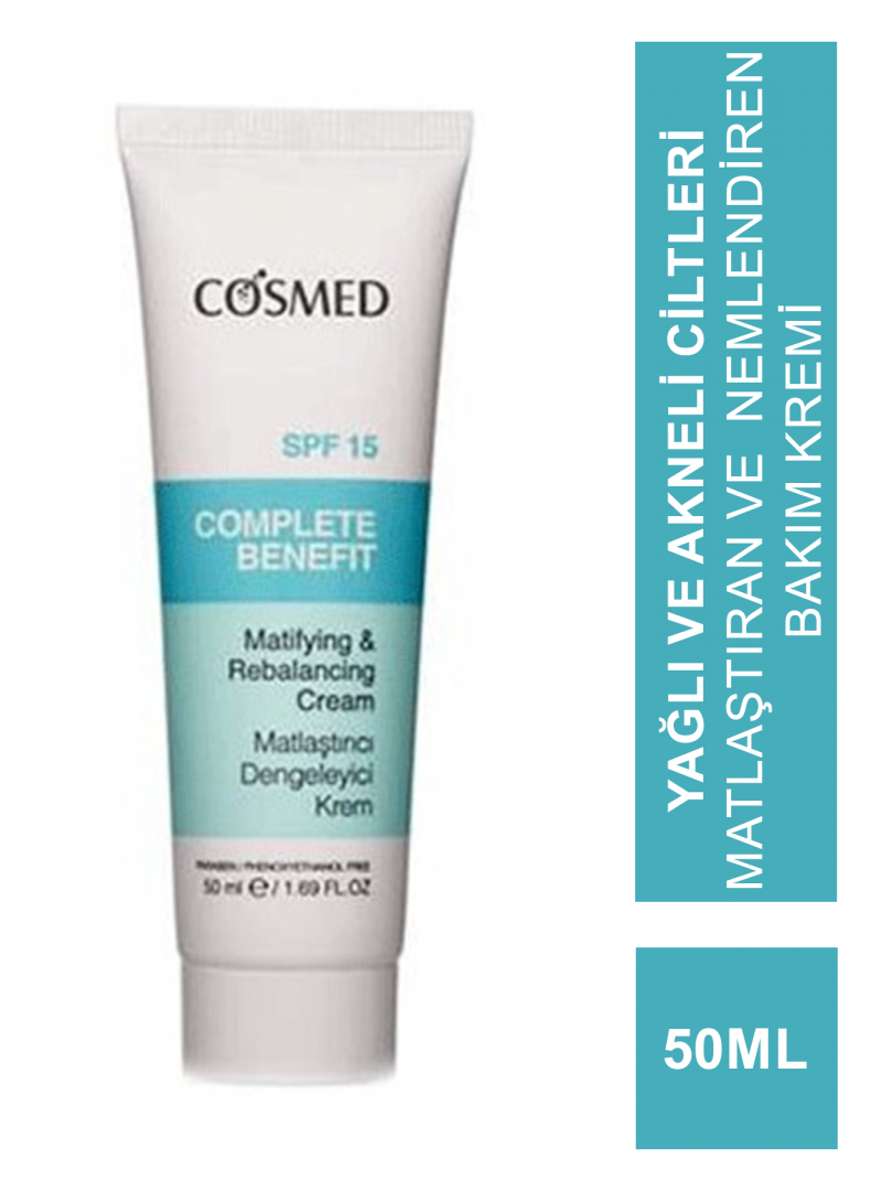 Cosmed Complete Benefit Matlaştırıcı Dengeleyici Krem spf 15  50 ml