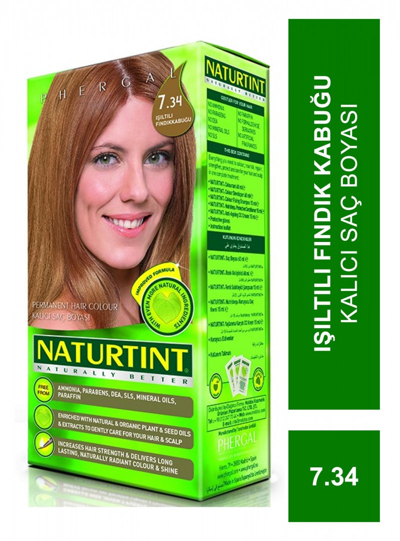 Naturtint Kalıcı Saç Boyası 7.34 Işıltılı Fındık Kabuğu 165 ml