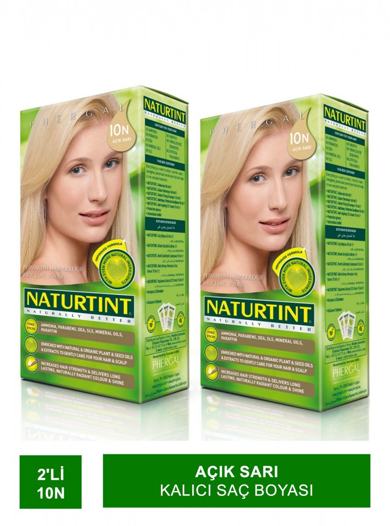 Naturtint Kalıcı Saç Boyası 10N Açık Sarı 165 ml 2 Adet + + Martiderm Flash