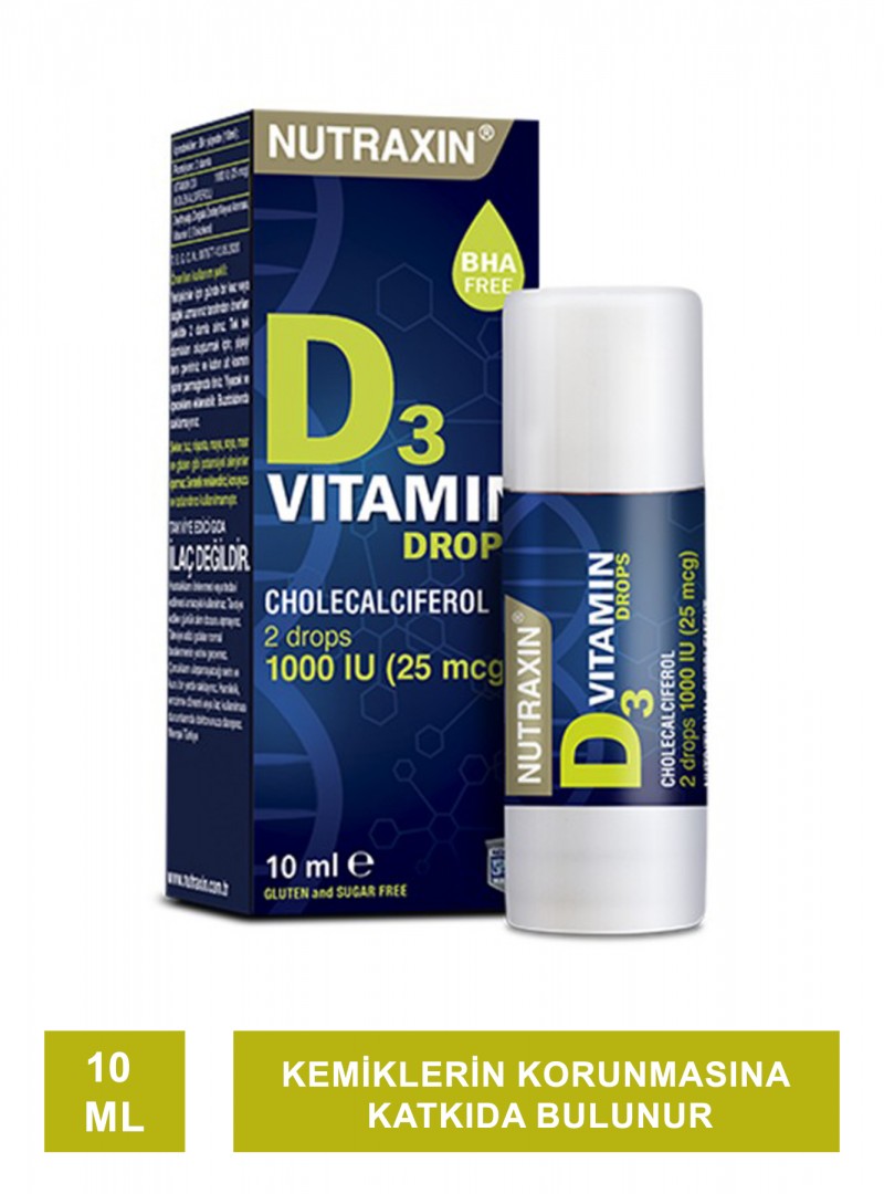 Nutraxin Vitamin D3 Takviye Edici Gıda Damla 10 ml