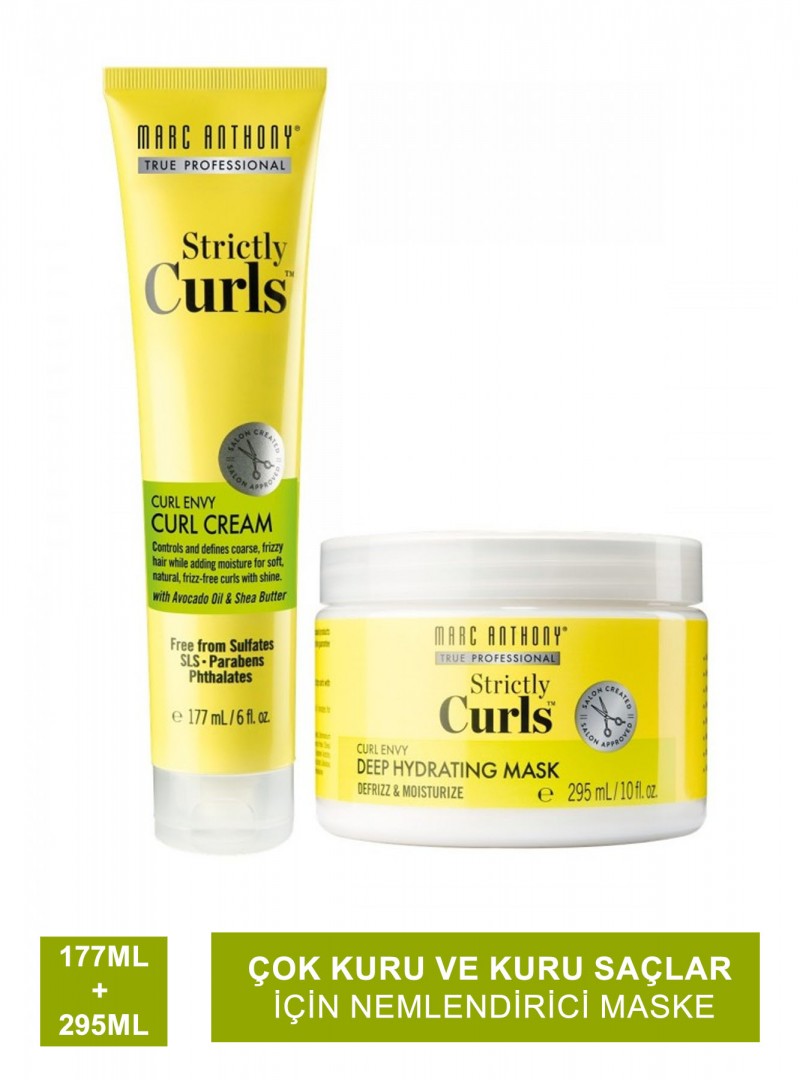 Marc Anthony Strictly Curls Cream 177ml + Strictly Curls Deep Hydrating Mask 295ml