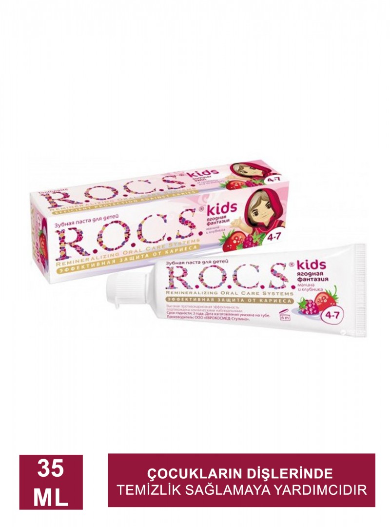 ROCS Kids Ahududu Ve Çilek 4-7 Yaş Diş Macunu 35 ml