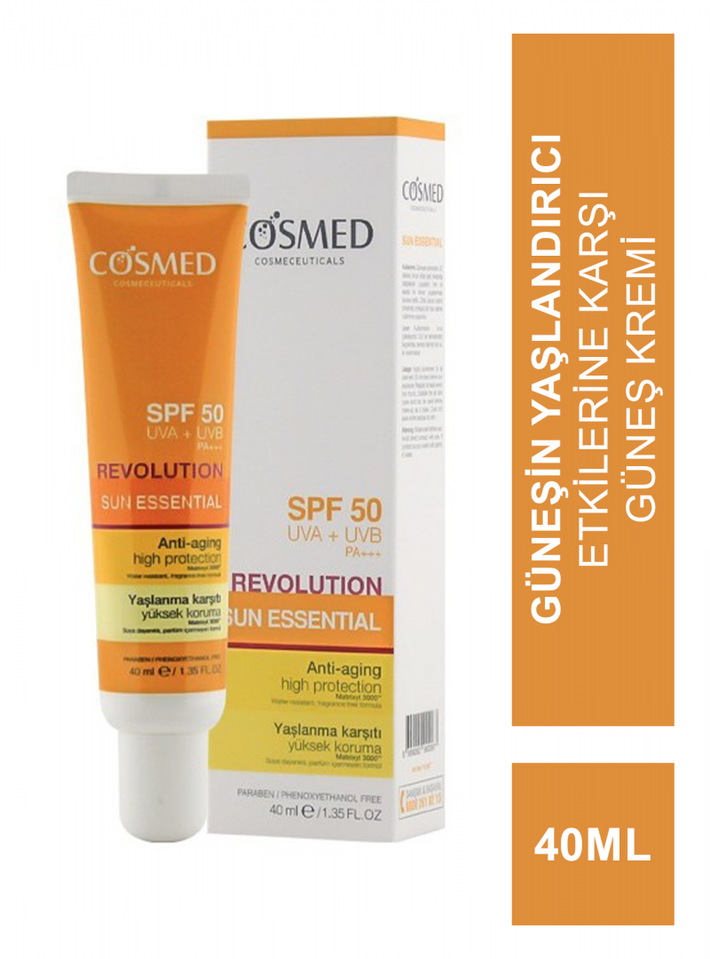 Cosmed Sun Essential Revolution SPF50 40ml - Yaşlanma Karşıtı Güneş Kremi