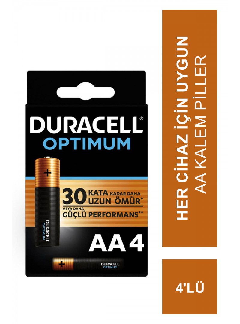 Duracell Optimum Alkalin AA Kalem Piller 4'lü Paket