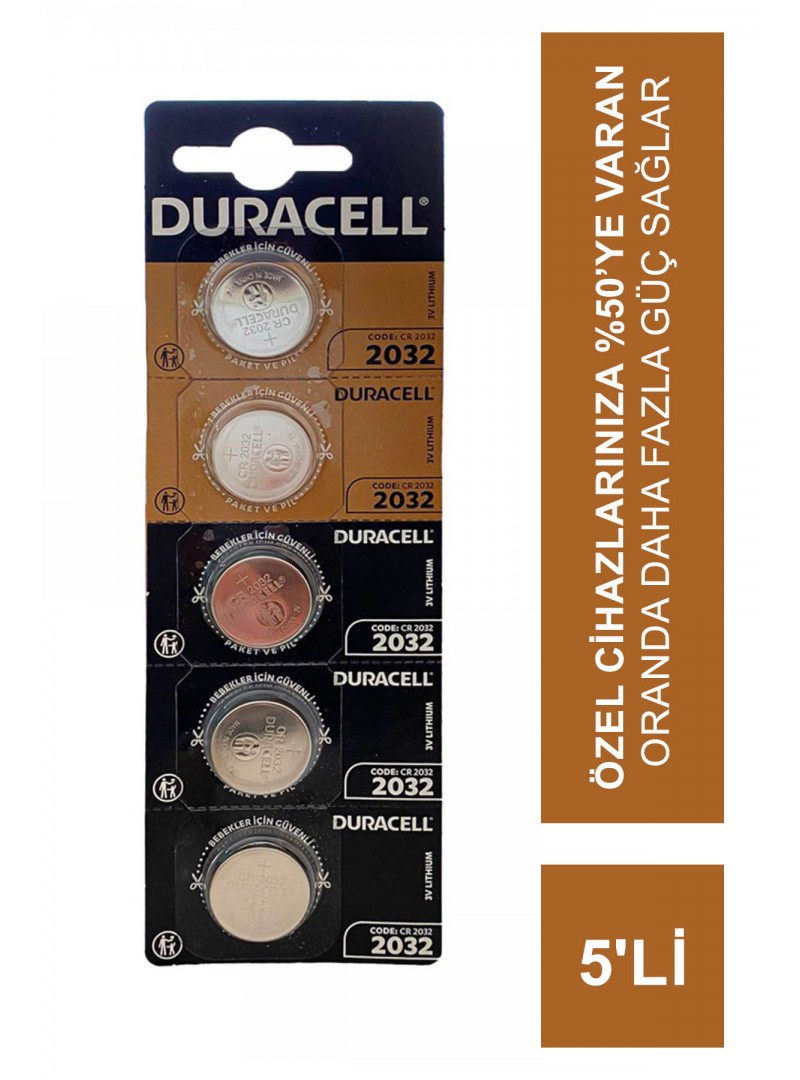 Duracell 2032 3 Volt Düğme Pil 5'li Paket