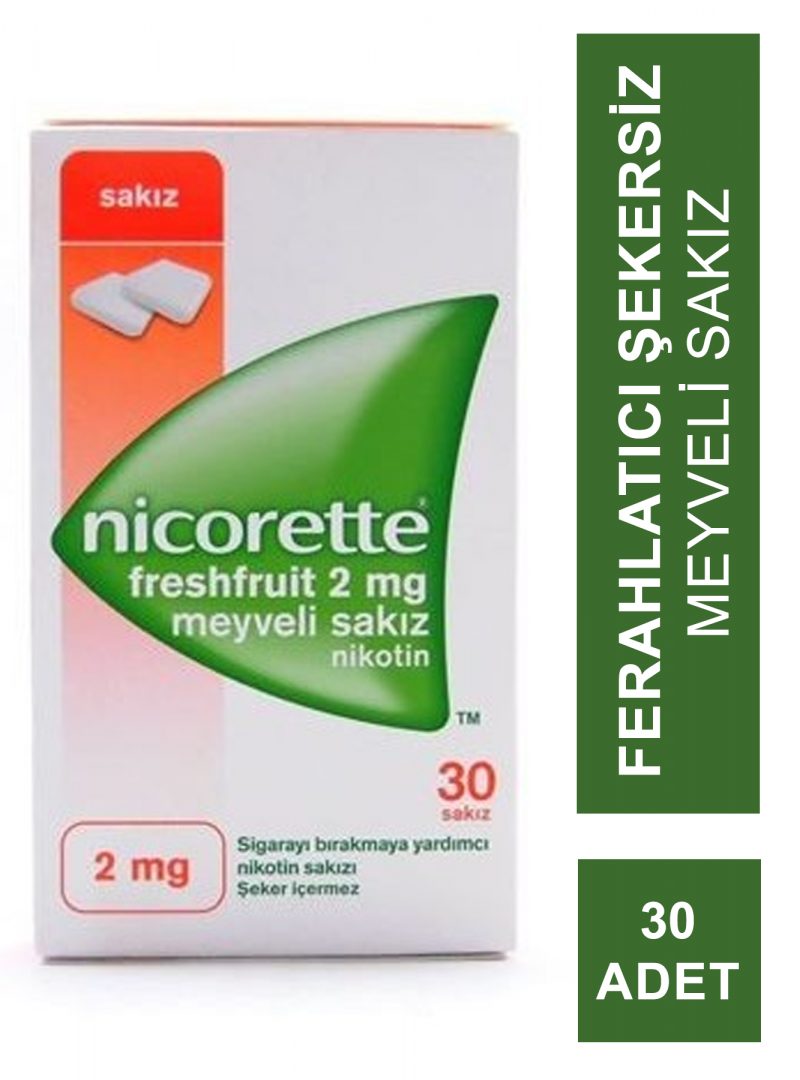 Nicorette Freshfruit 2 mg Meyveli Nikotin Sakızı 30 Adet