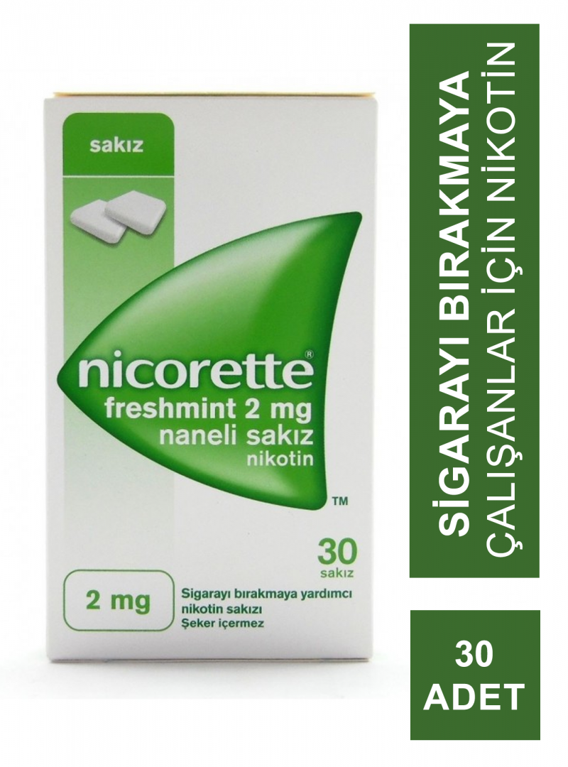 Nicorette Freshmint 2 mg Naneli Nikotin Sakızı 30 Adet