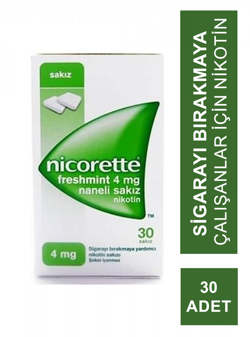 Nicorette Freshmint 4 mg Naneli Nikotin Sakızı 30 Adet