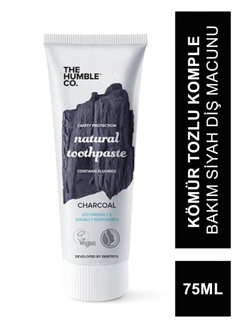 The Humble Co Natural Toothpaste Charcoal 75 ml Kömür Tozlu Komple Bakım Siyah Diş Macunu