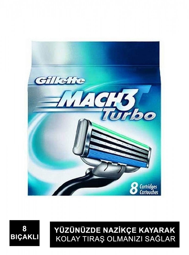 Gillette Mach3 Turbo Yedek Tıraş Bıçağı (8 LI paket)