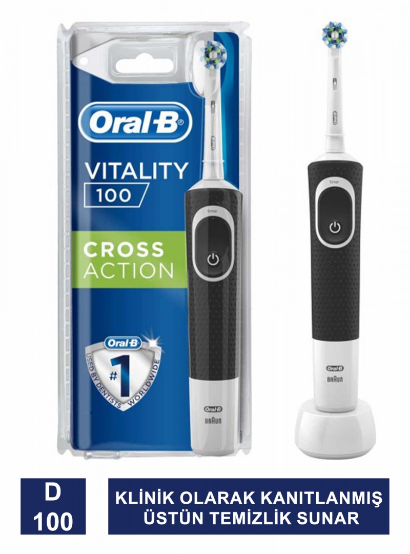 Oral-B Şarjlı Diş Fırçası Vitality D100 Cross Action Siyah