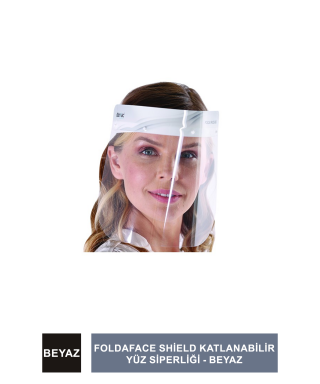 Dentac FoldaFace Shield Katlanabilir Yüz Siperliği  - Beyaz