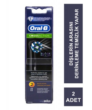 Oral-B Cross Action Black Edition Siyah 2'li Diş Fırçası Yedek Başlık