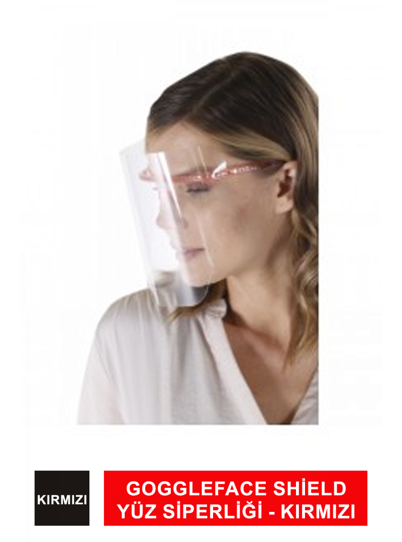 Dentac GoggleFace Shield Yüz Siperliği - Kırmızı