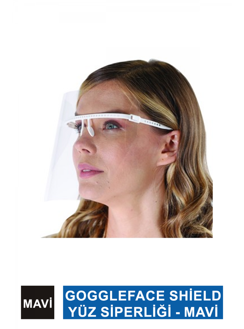 Dentac GoggleFace Shield Yüz Siperliği - Mavi