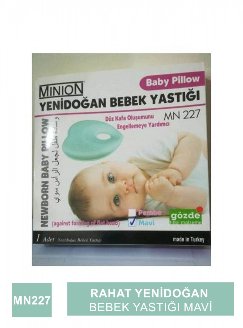 Minion Yenidoğan Bebek Yastığı Mavi Mn 227