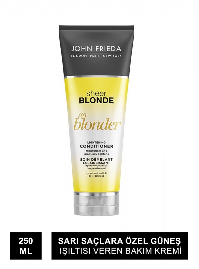 John Frieda Sheer Blonde Go Blonder Lightening Conditioner 250 ml Sarı Saçlara Özel Güneş Işıltısı Veren Bakım Kremi