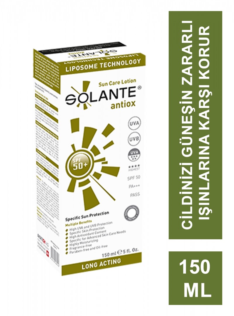 Solante Antiox Spf 50+ Sun Care Lotion 150 ml  Antioksidan-Antiaging Güneş Losyonu