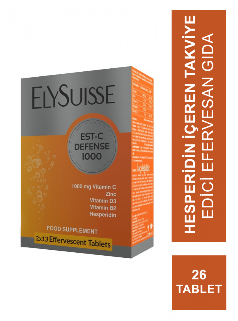 Elysuisse Est-C Defence 1000 mg 26 Efervesan Tablet (S.K.T 12-2022)