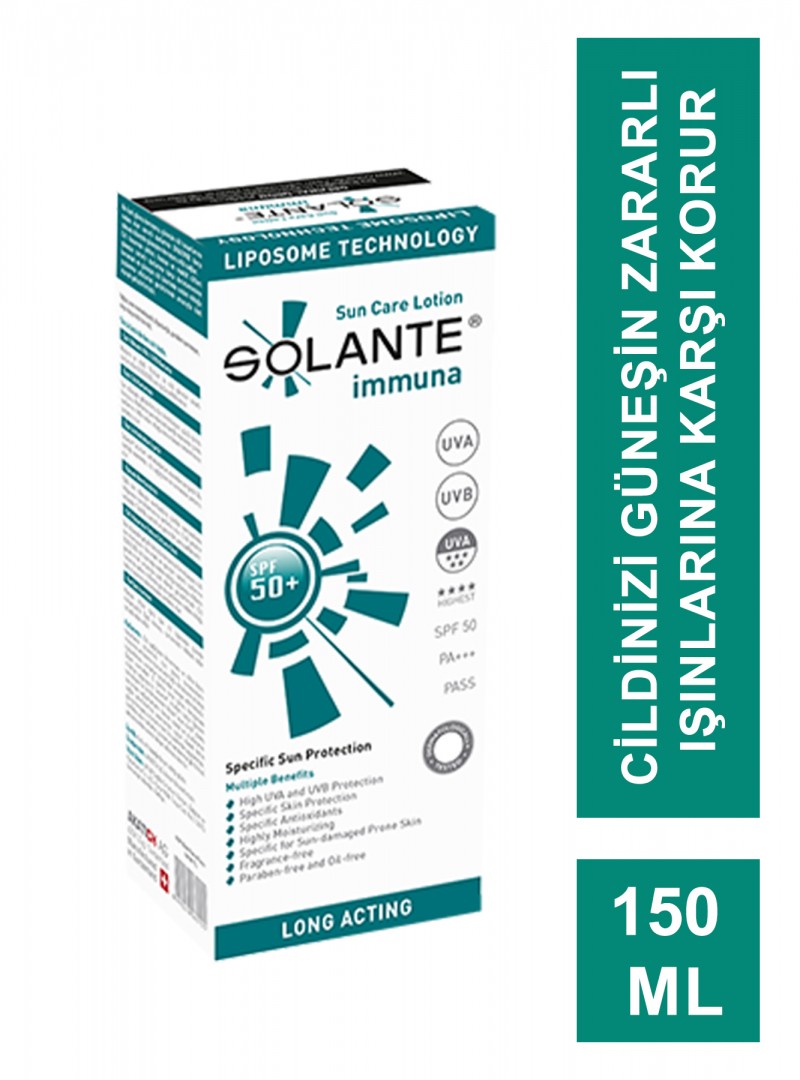 Solante Immuna Spf 50+ Sun Care Lotion 150 ml İmmunolojik Koruma Güneş Losyonu