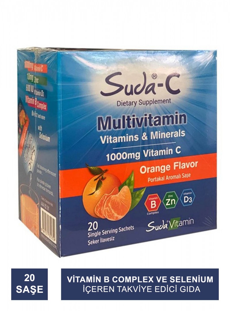 Suda Vitamin Suda-C Multivitamin 1000 mg Vitamin C Portakal 20 Saşe