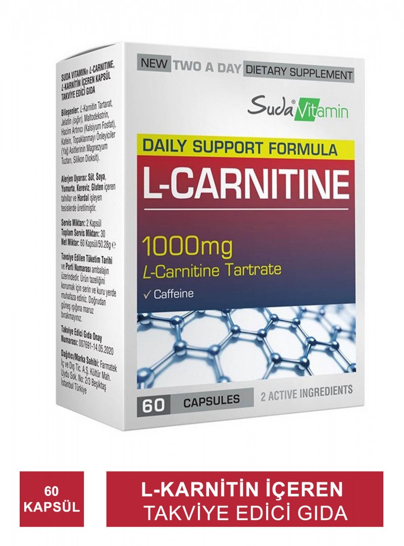 Suda Vitamin L-Carnitine 1000 mg 60 Kapsül