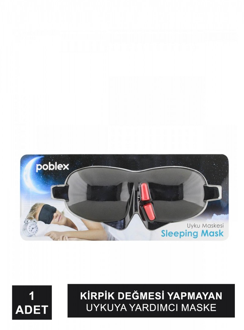 Poblex Uyku Maskesi Siyah - Kulak Tıkacı HEDİYE