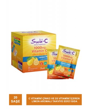 Suda Vitamin Suda-C Vitamin C 1000 mg Limon 20 Saşe