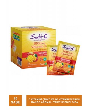 Suda Vitamin Suda-C Vitamin C 1000 mg Mango 20 Saşe