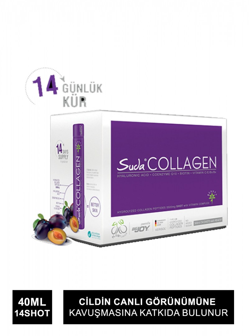 Suda Collagen Plum Flavor Erik Aromalı 40 ml X 14 Shot