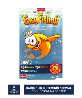 Easyvit EasyFish Oil Omega 3 Çocuk Çiğnenebilir 30 Jel Tablet (S.K.T 10-2023)