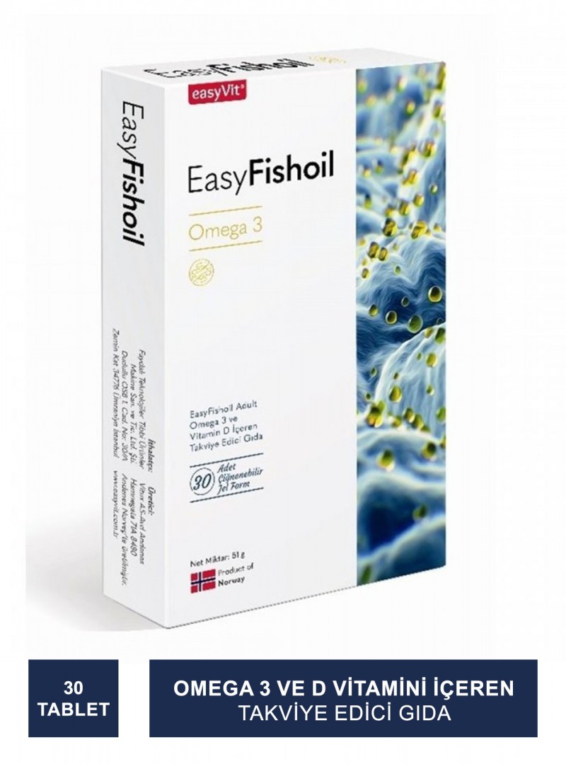 Easyvit EasyFishOil Omega 3 Yetişkin Jel Form 30 Tablet (S.K.T 10-2023)