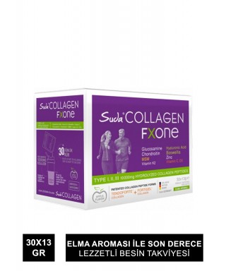 Suda Collagen Fxone Elma Aromalı Takviye Edici Gıda 30 x 13 gr Toz Şase (S.K.T 01-2025)