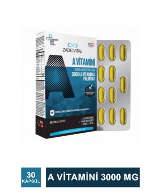 Zade Vital A Vitamini 3000 mg 30 Kapsül