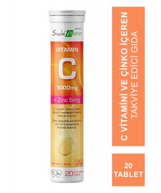 Suda Vitamin Vitamin C 1000mg + Zinc 5mg 20 Efervesan