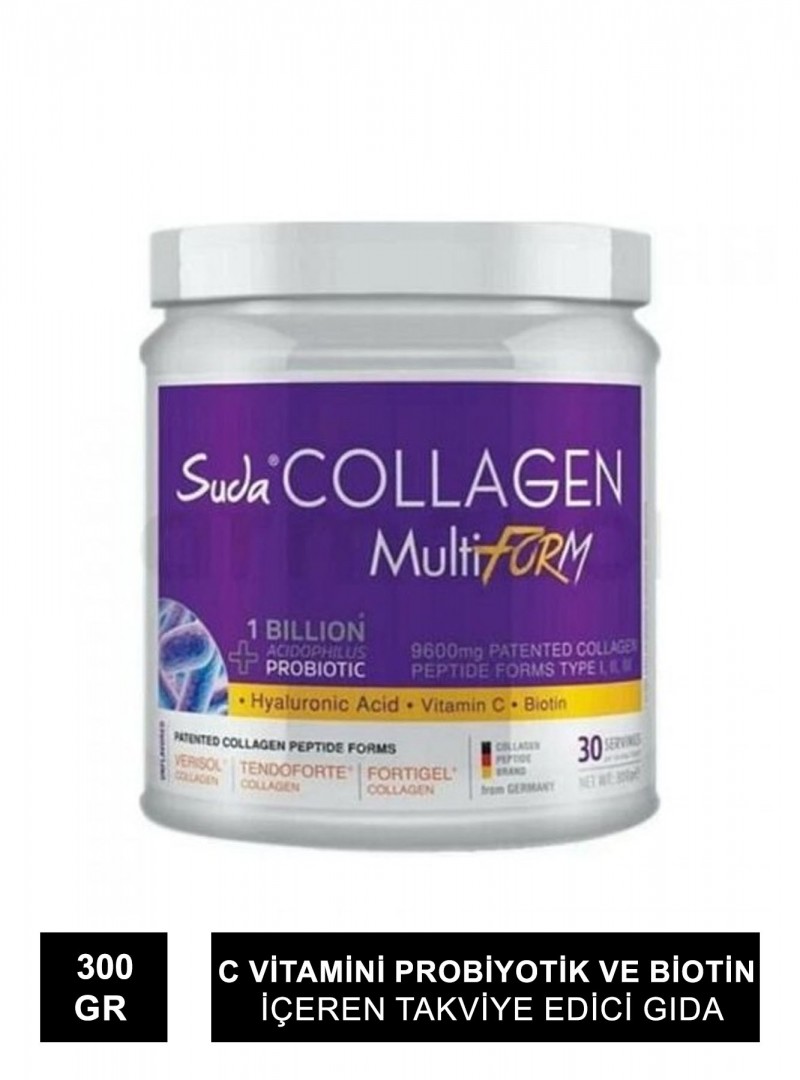 Suda Collagen + Probiyotik Multiform Toz Kutu Takviye Edici Gıda 300 gr