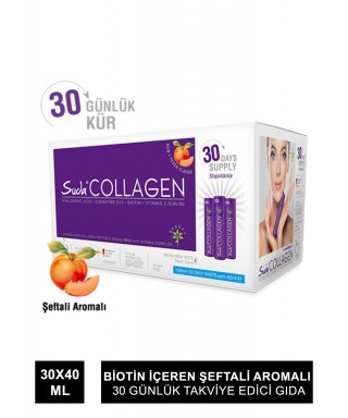 Suda Collagen Şeftali Aromalı Kollajen 30 x 40 ml - İçime Hazır Sıvı 30 Günlük Kür