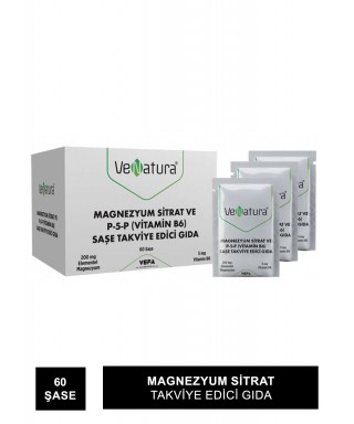 VeNatura Magnezyum Sitrat P-5-P Vitamin B6 60 Saşe