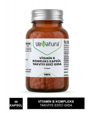 VeNatura Vitamin B Kompleks Kapsül Takviye Edici Gıda 30 Kapsül