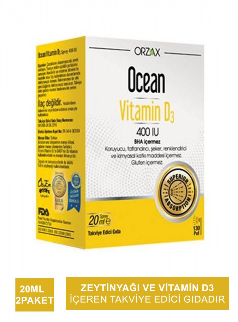 Ocean Vitamin D3 400 IU Sprey 20ml X 2 Paket