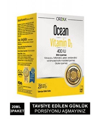 Ocean Vitamin D3 400 IU Sprey 20ml X 3 Paket