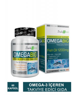 Suda Vitamin Vitamins Omegabig Balık Yağı 1200 mg 60 Kapsül