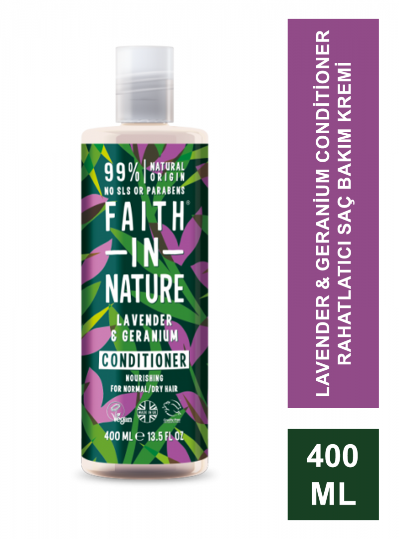 Faith In Nature Lavender & Geranium Conditioner Rahatlatıcı Saç Bakım Kremi  400 ml