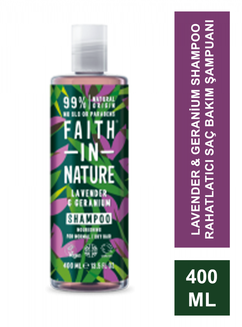 Faith In Nature Lavender & Geranium Shampoo Rahatlatıcı Saç Bakım Şampuanı 400 ml