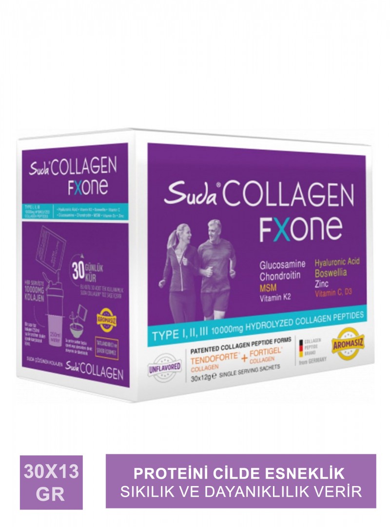 Suda Collagen Fxone Aromasız Takviye Edici Gıda 30 x 13 gr Toz Şase